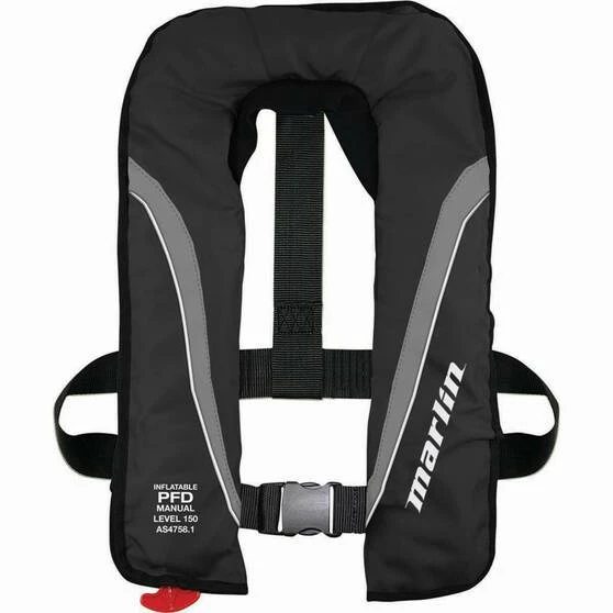 Marlin Australia Manual Inflatable Adult Explorer 150 PFD Black 1 Marlin Australia Manual Inflatable Adult Explorer 150 PFD Black